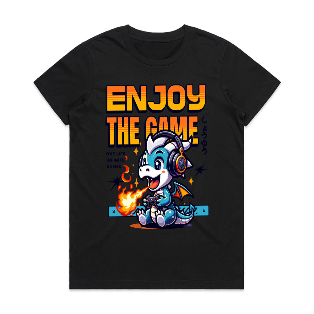 Gamer Dragon T-Shirt – "Enjoy the Game" Cute Gaming Dragon Design