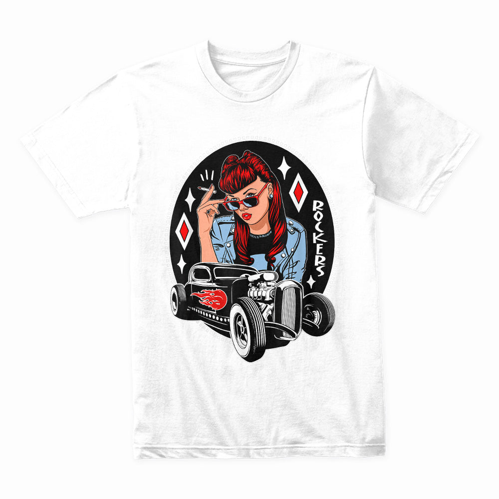 Rockabilly Rebel Hot Rod T-Shirt – 50s Vintage Pin-Up Car Culture Tee