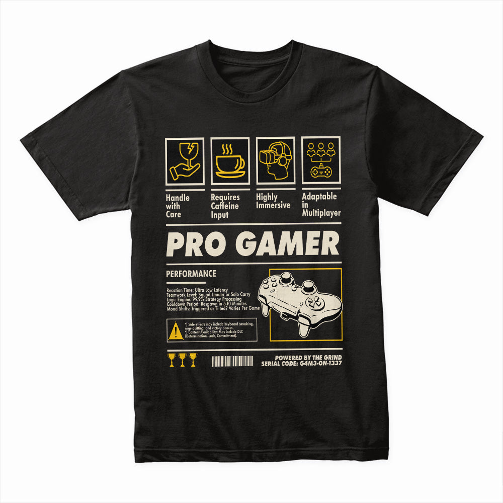 Pro Gamer Spec Sheet T-Shirt – Ultimate Gaming Performance Tee