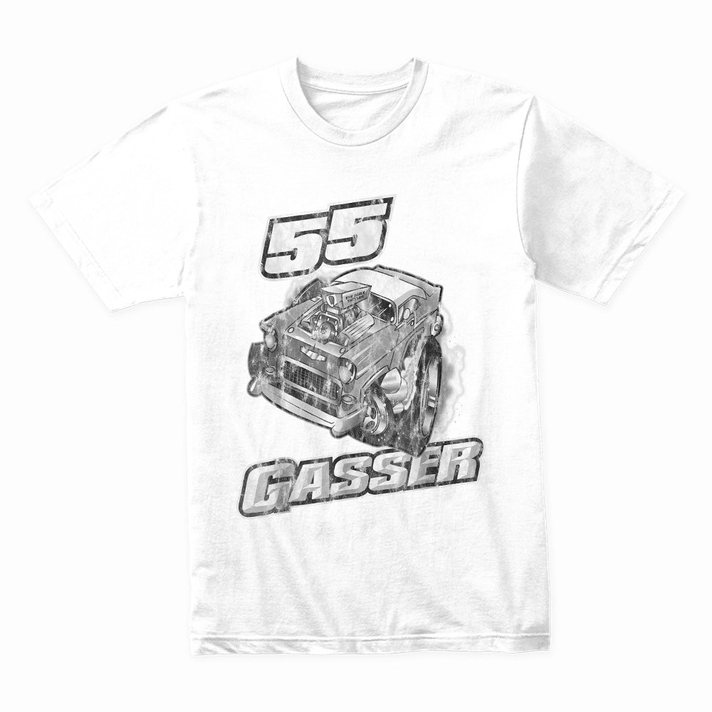 55 Gasser Hot Rod T-Shirt – Vintage Drag Racing Distressed Tee