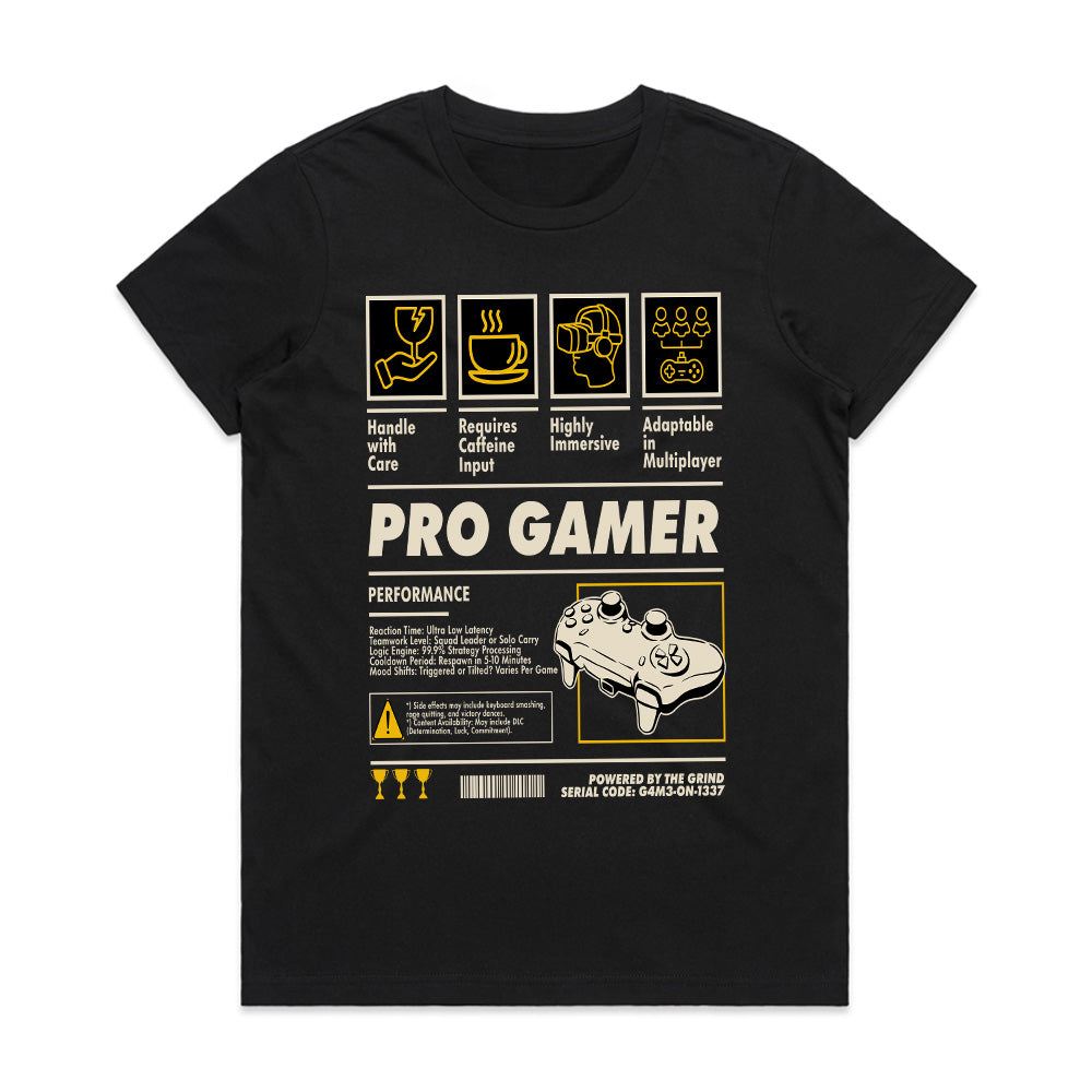 Pro Gamer Spec Sheet T-Shirt – Ultimate Gaming Performance Tee