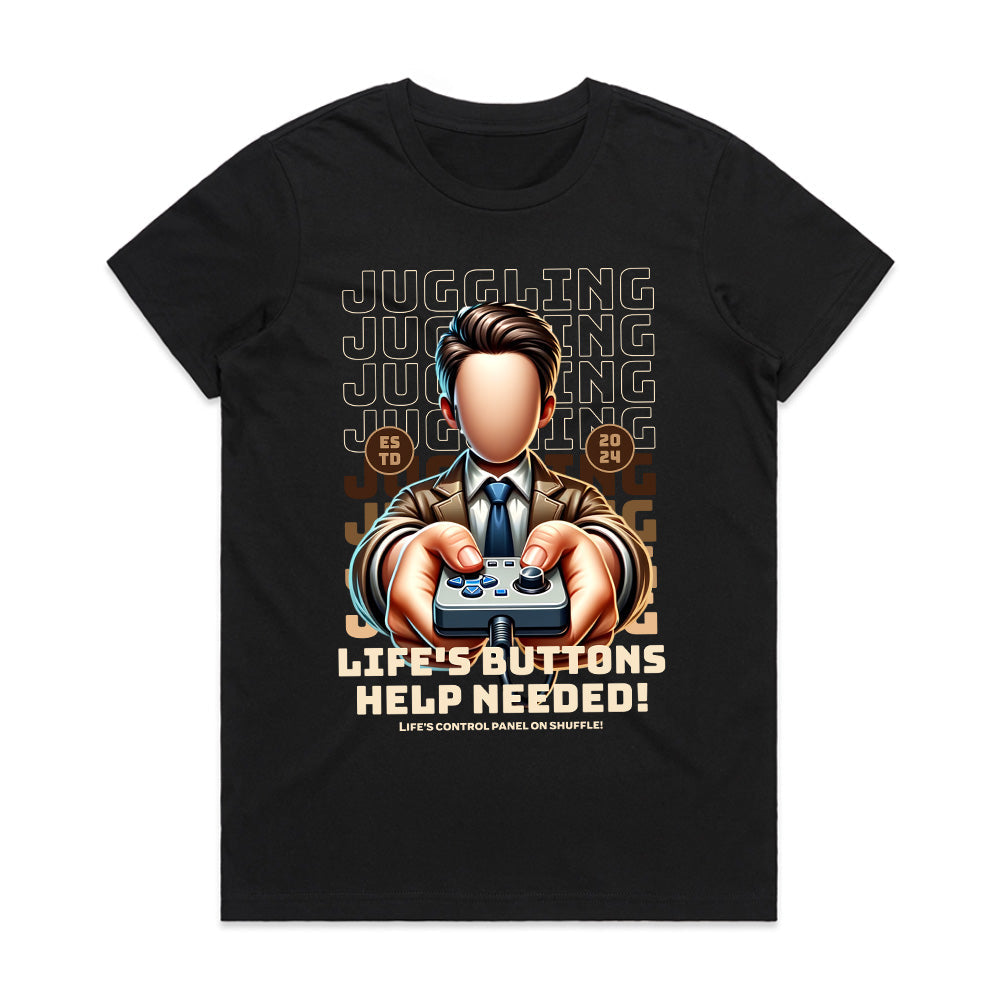 Life’s Buttons – Help Needed! Gamer Juggling Mode T-Shirt
