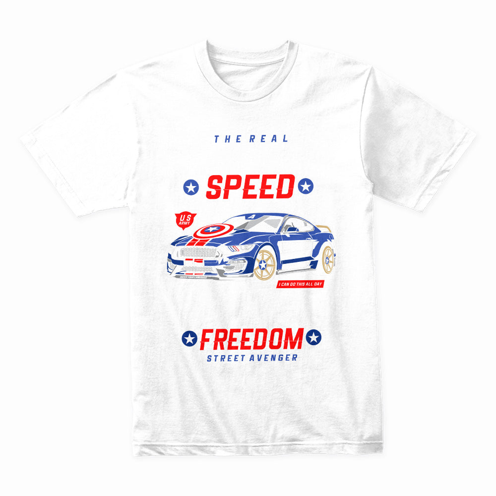 American Speed T-Shirt – Patriotic Muscle Car Racing Tee