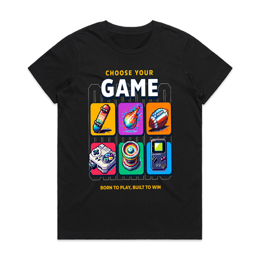 Choose Your Game – Retro Pixel Art Gamer T-Shirt
