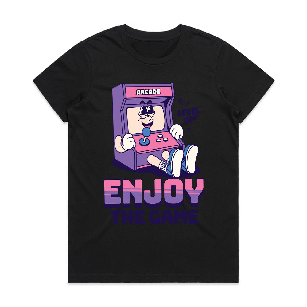 "Enjoy the Game" Retro Arcade Character T-Shirt
