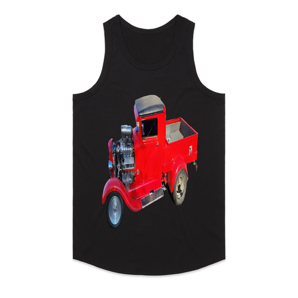 Vintage Red Hot Rod Pickup Truck T-Shirt – Classic Power & Style!