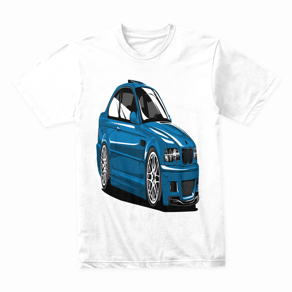 Blue E46 M3 Stance T-Shirt – Ultimate Euro Car Enthusiast Apparel