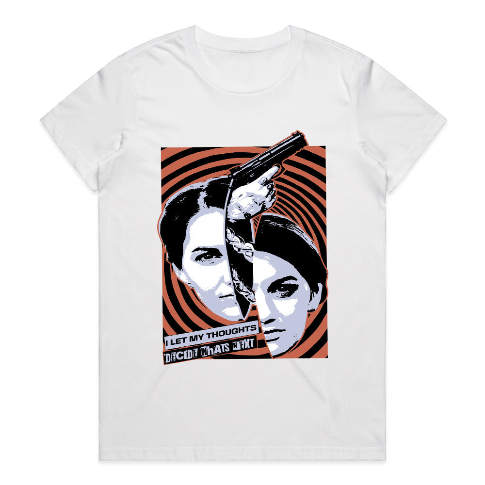 Mind Games – Dual Persona Psychedelic Noir Graphic Tee