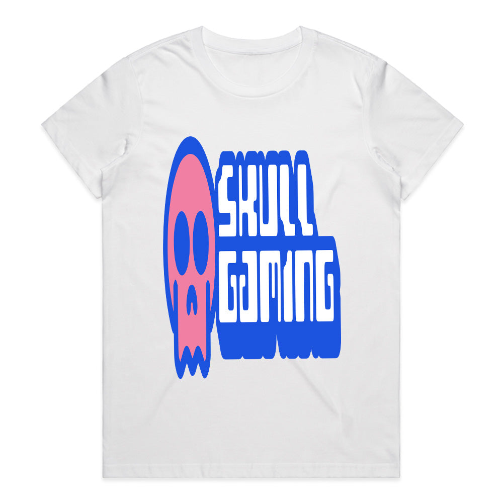 Skull Gaming – Neon Retro Gamer Graphic Tee"