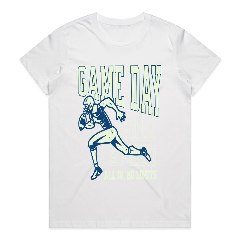 Game Day Full Speed" Football T-Shirt – All In, No Limits