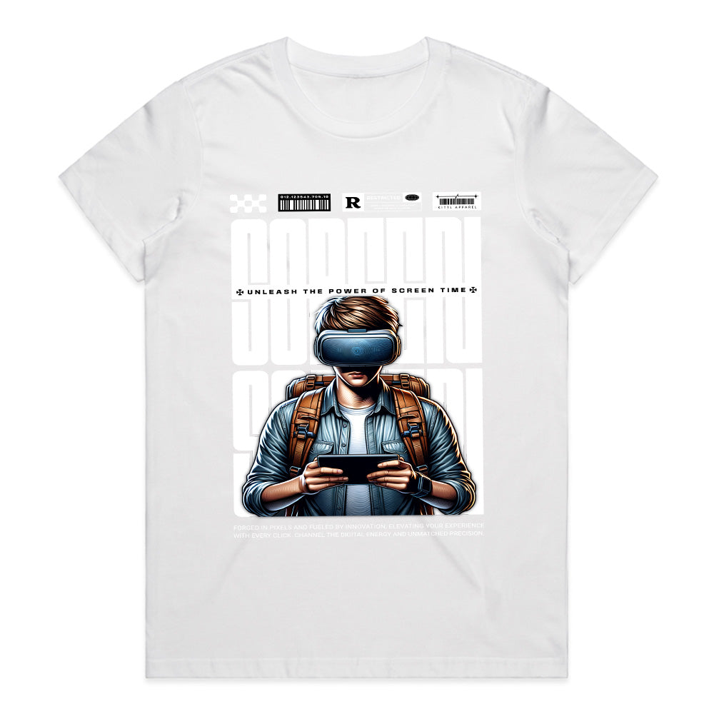 Unleash the Power of Screen Time" VR Gaming T-Shirt – Futuristic Gamer Design