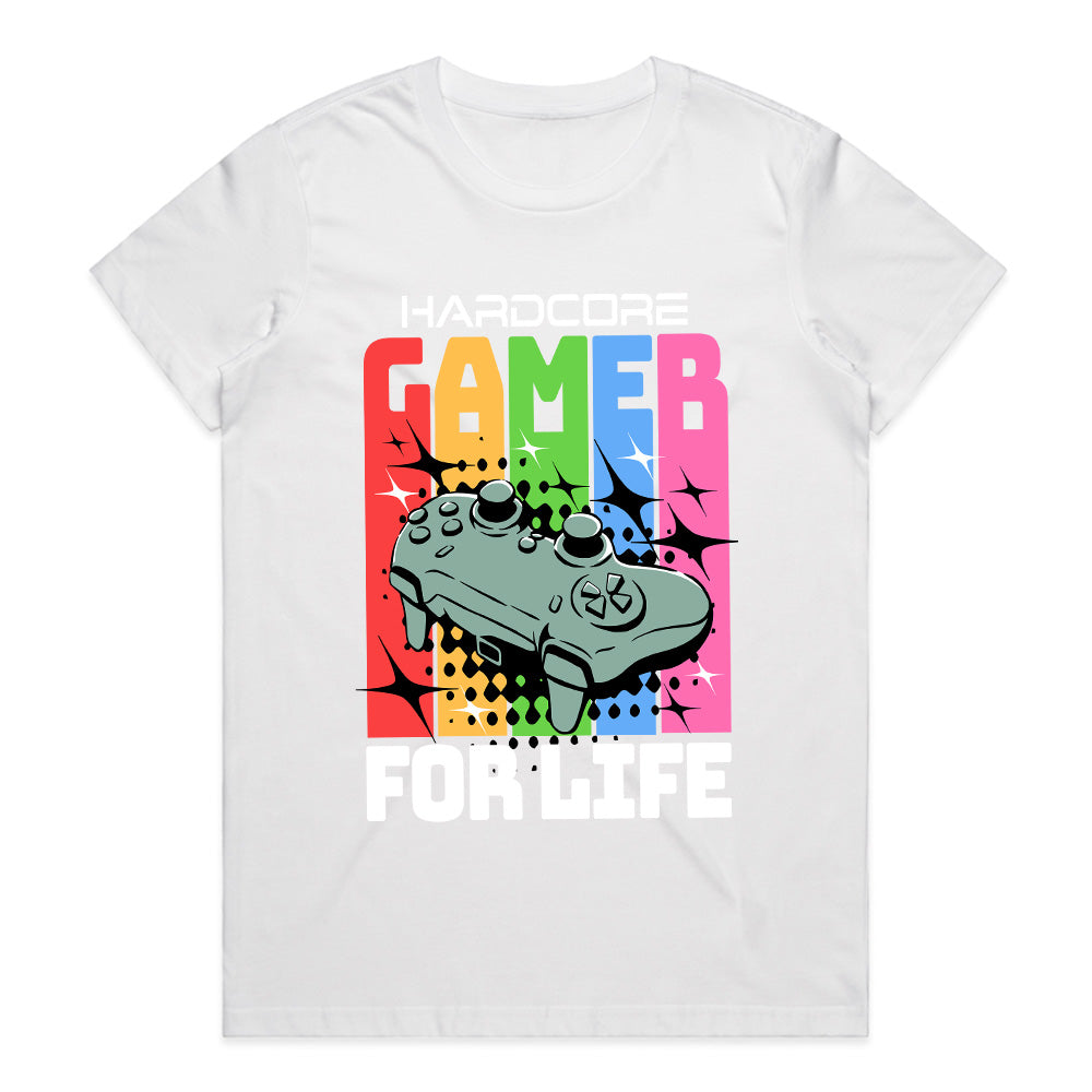 Hardcore Gamer for Life - Retro Gaming T-Shirt
