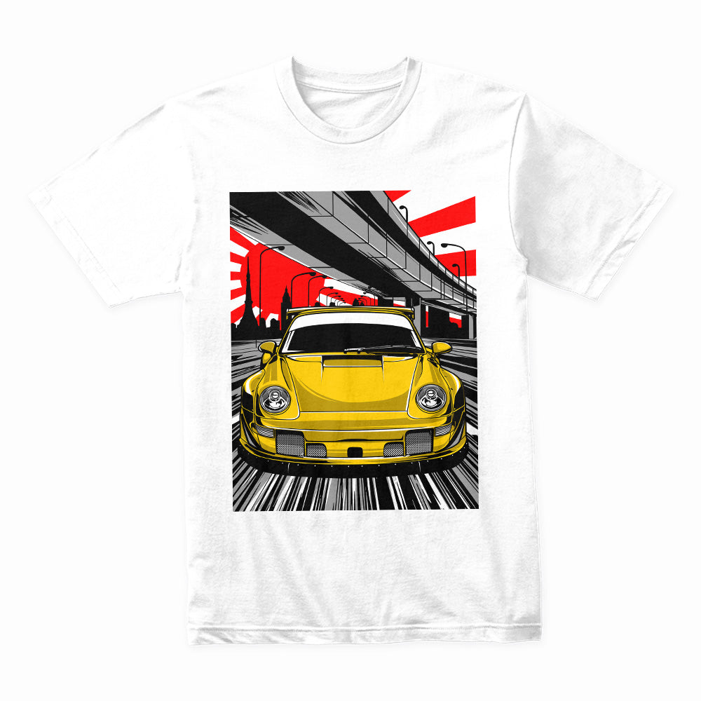 Yellow Beast" Retro Porsche Turbo Street Racing T-Shirt