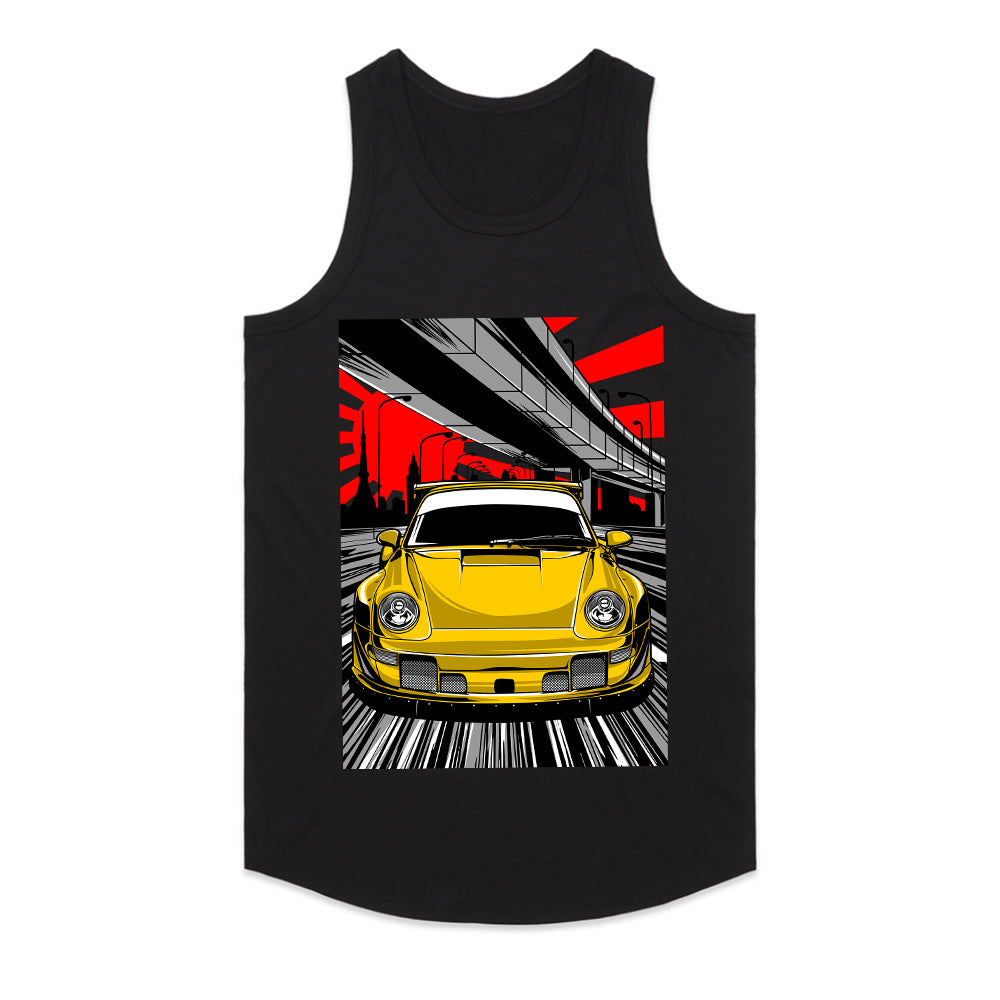 Yellow Beast" Retro Porsche Turbo Street Racing T-Shirt