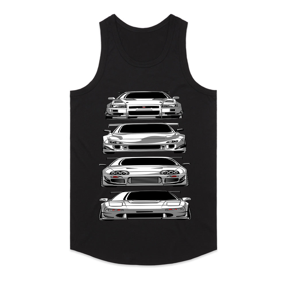 JDM Legends" Classic Japanese Sports Car Lineup T-Shirt