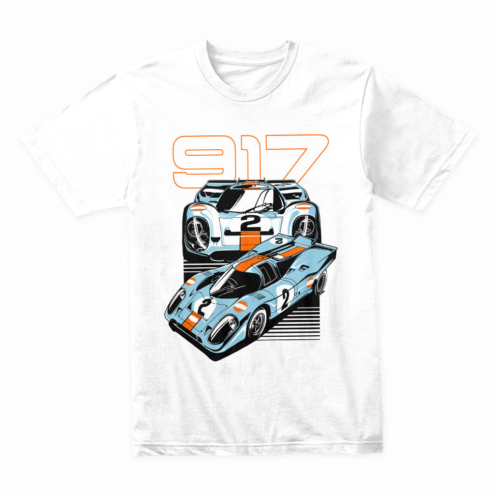 Porsche 917 Gulf Racing T-Shirt – Legendary Le Mans Icon!