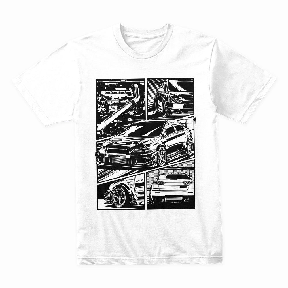Mitsubishi EVO X JDM Manga Turbo Street Racing T-Shirt