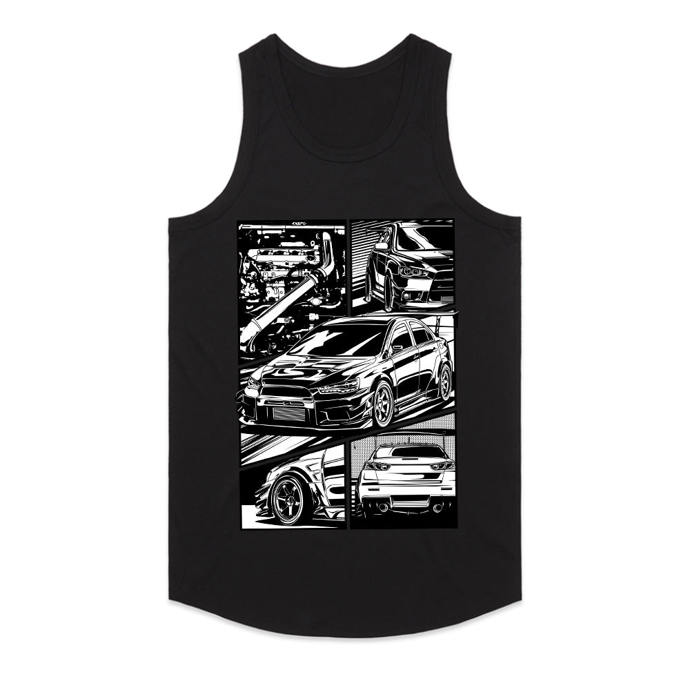 Mitsubishi EVO X JDM Manga Turbo Street Racing T-Shirt