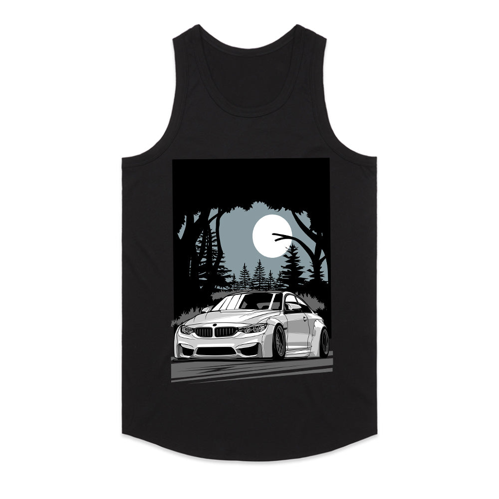Midnight Drive – Slammed BMW Under Moonlight T-Shirt
