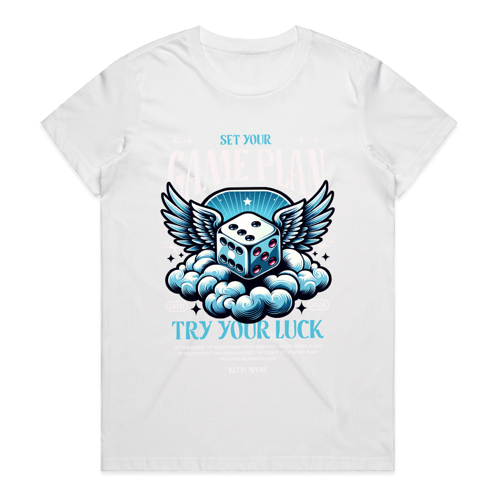 Game Plan - Try Your Luck Motivational Dice T-Shirt