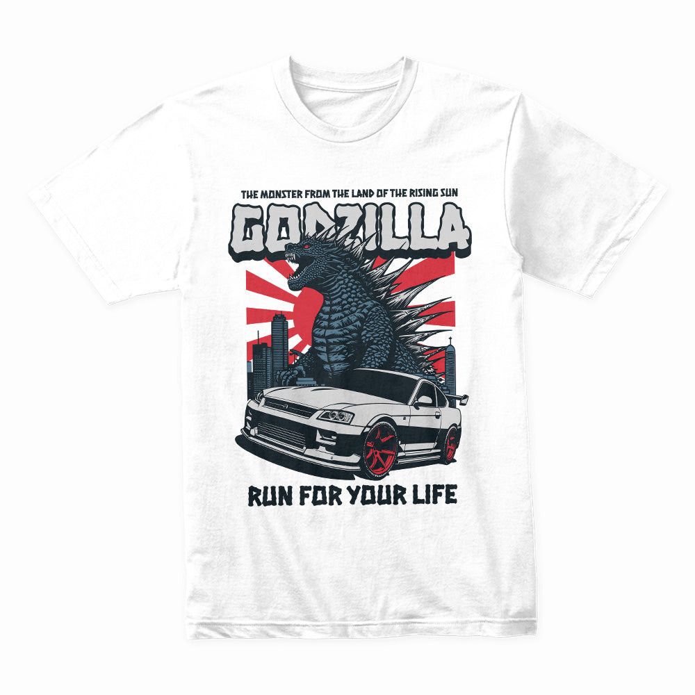 Godzilla Skyline" JDM T-Shirt – King of Monsters Meets King of the Streets