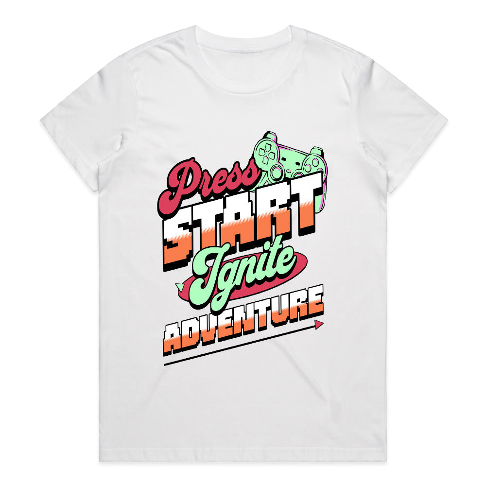 Press Start - Ignite Adventure Retro Gaming T-Shirt