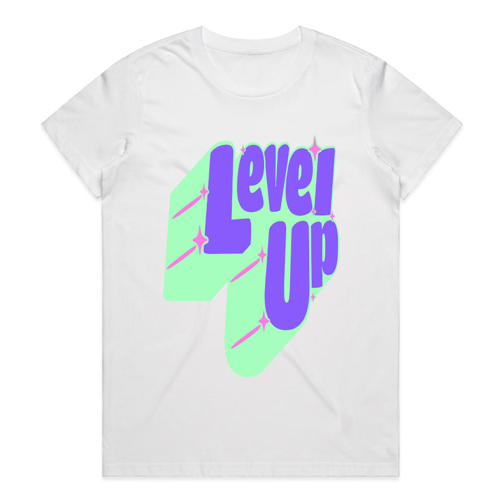 Level Up - Retro Neon Gamer Aesthetic T-Shirt
