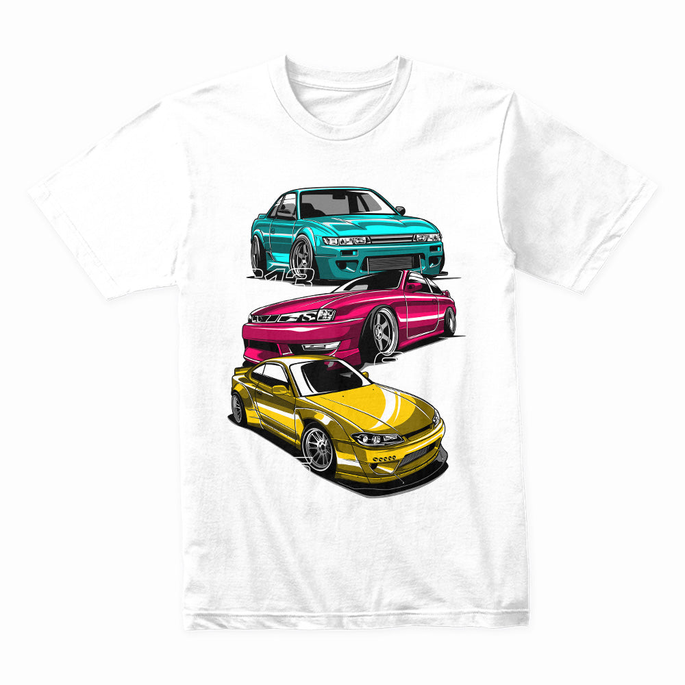 JDM Legends Nissan S-Chassis T-Shirt – S13, S14, S15 Silvia Drift Icons
