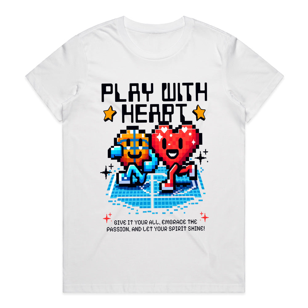 Play with Heart - Retro Pixel Art Gamer T-Shirt