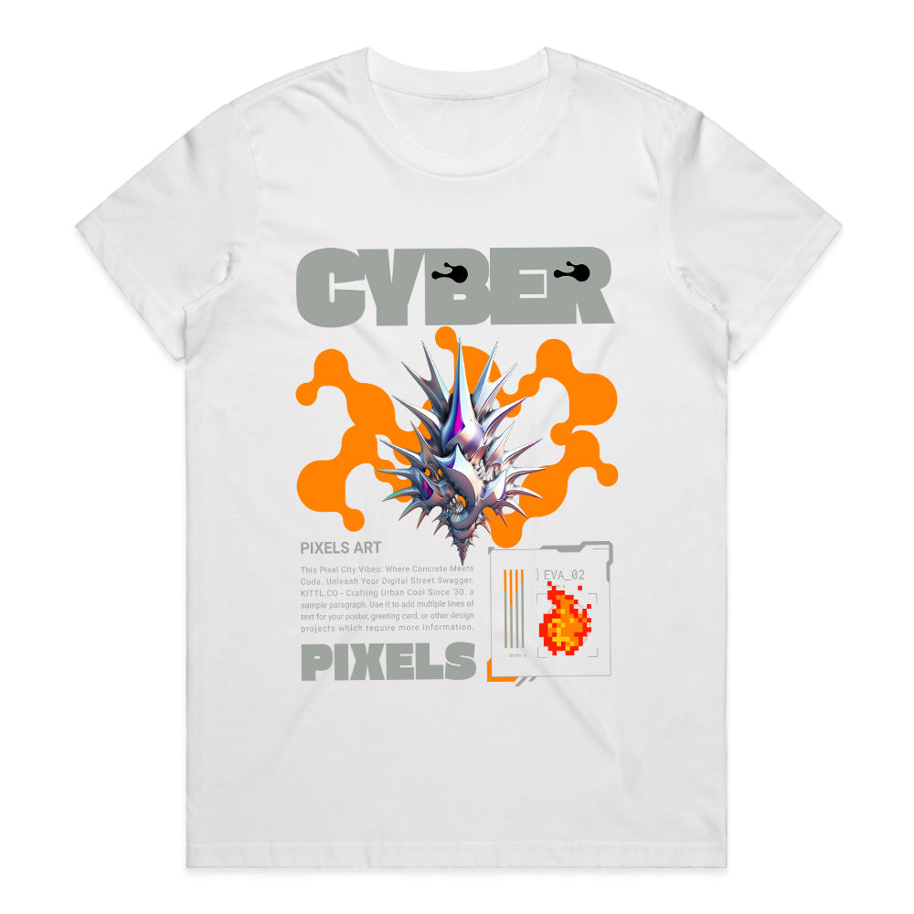 Cyber Pixels - Futuristic Digital Art Streetwear T-Shirt