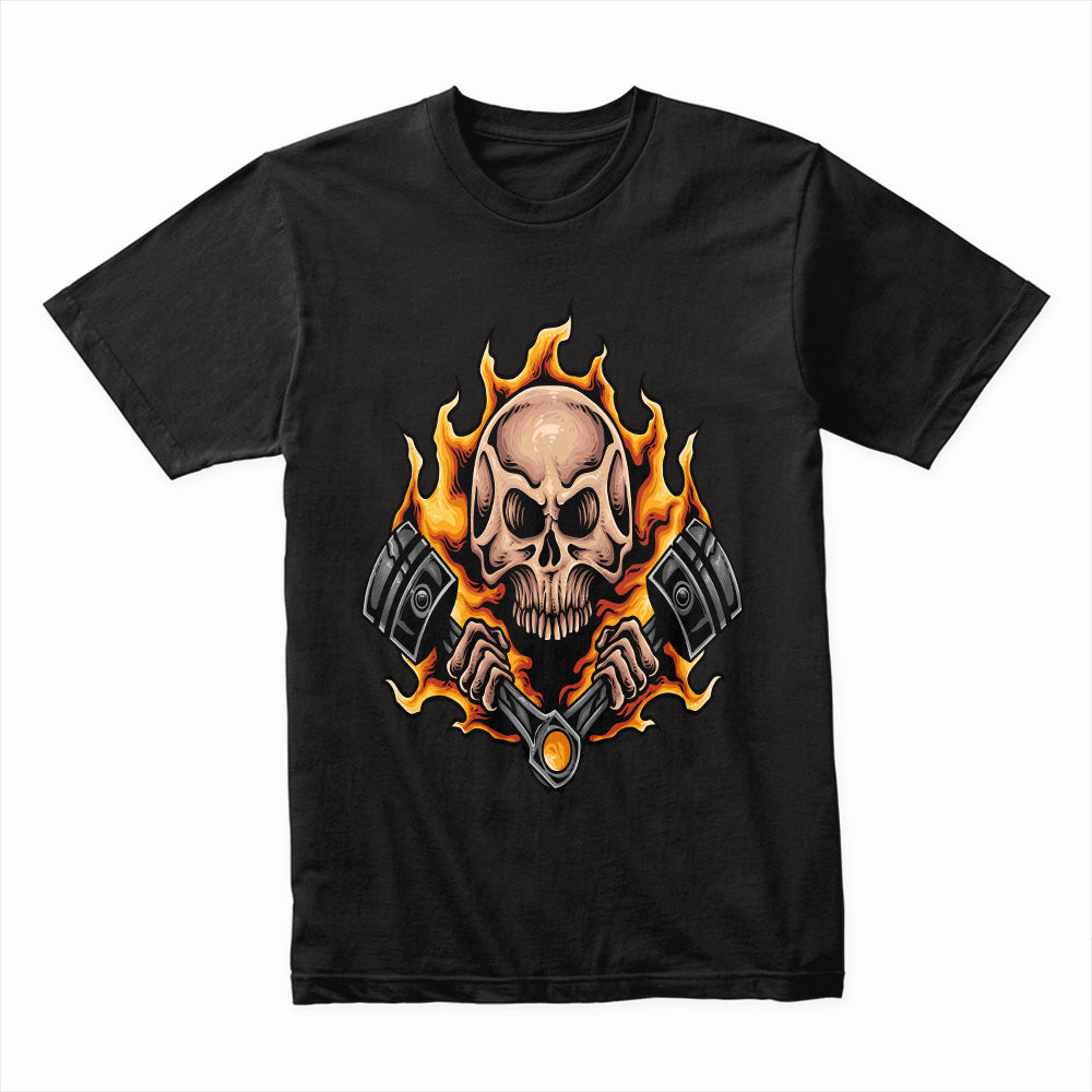 Flaming Skull Engine Shirt