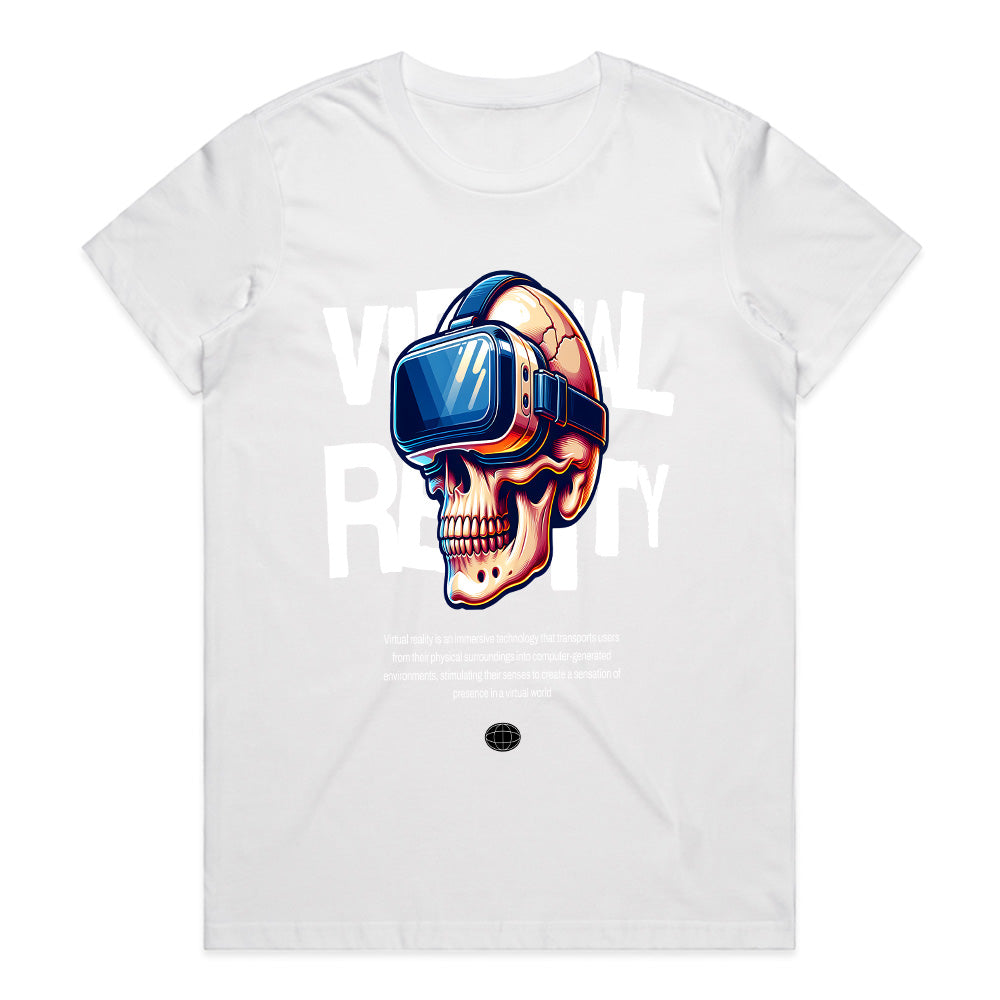 Virtual Reality Skull T-Shirt – Cyberpunk Gaming Aesthetic
