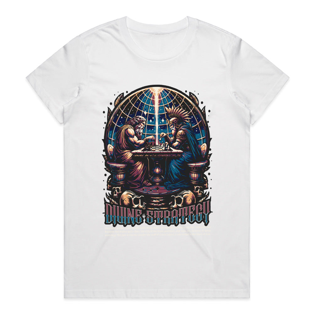 Divine Strategy T-Shirt – Mythological Chess Battle of the Gods
