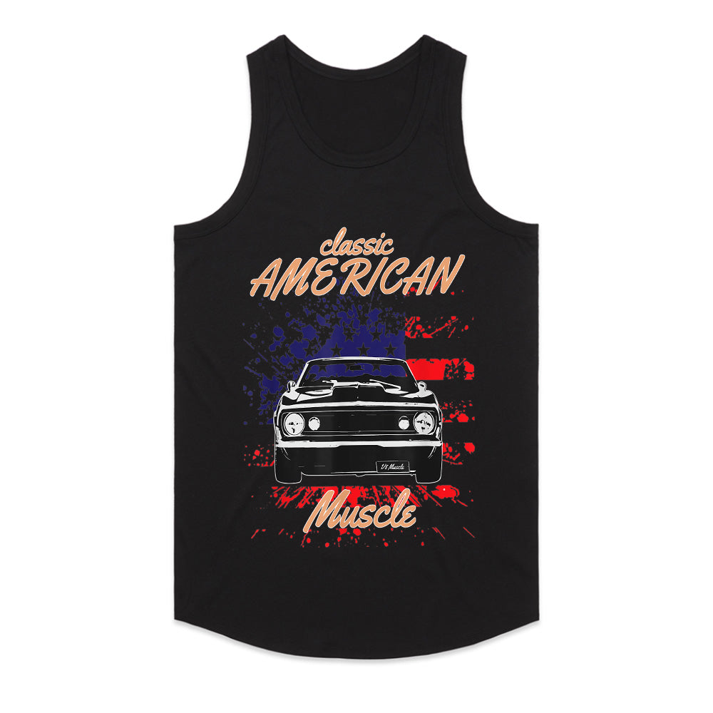 Classic American Muscle Car Patriotic Flag T-Shirt