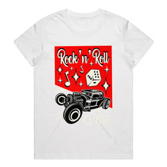 Rock 'n' Roll Classic Hot Rod T-Shirt – Vintage 50s Car & Music Design