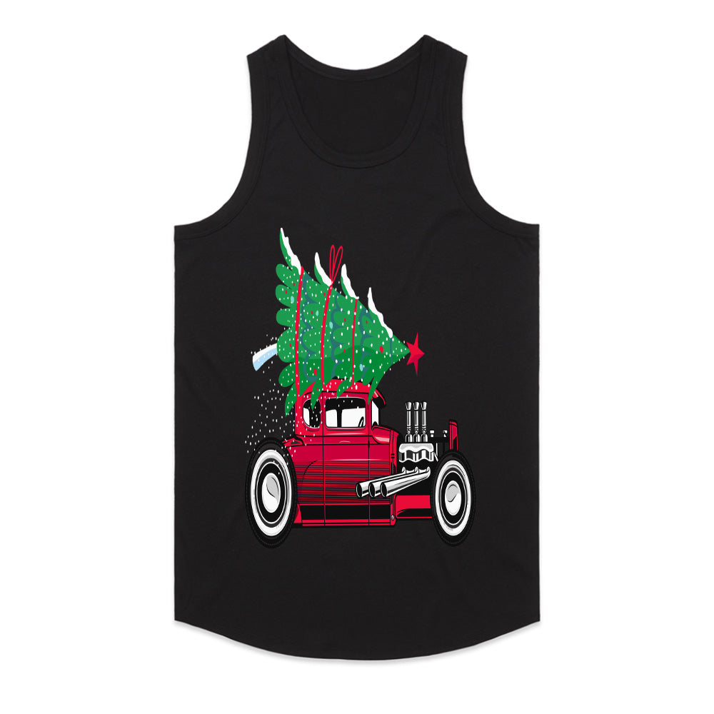 Classic Red Hot Rod Christmas Tee – Vintage Holiday Car Lover's Shirt