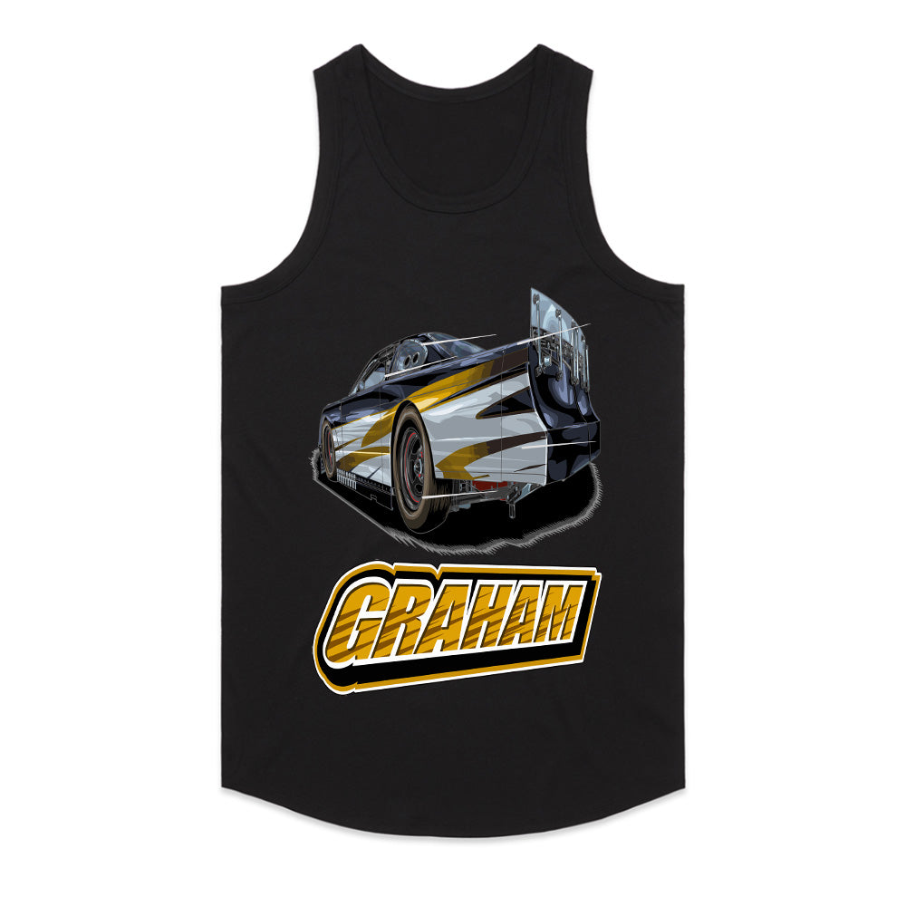 Graham Race Car Graphic T-Shirt – Dynamic Racing Design for Motorsport Enthusiasts