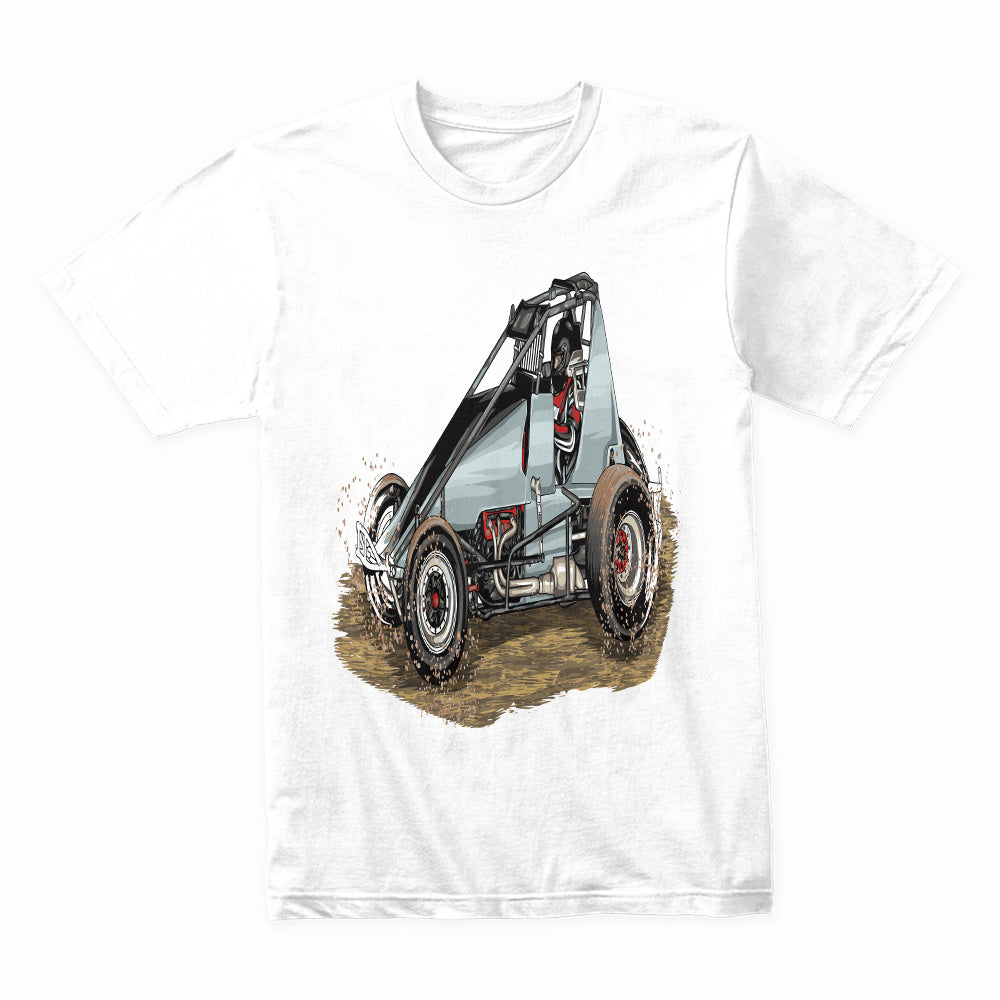 Sprints on the Track – Race Car Graphic T-Shirt for Motorsport Fans
