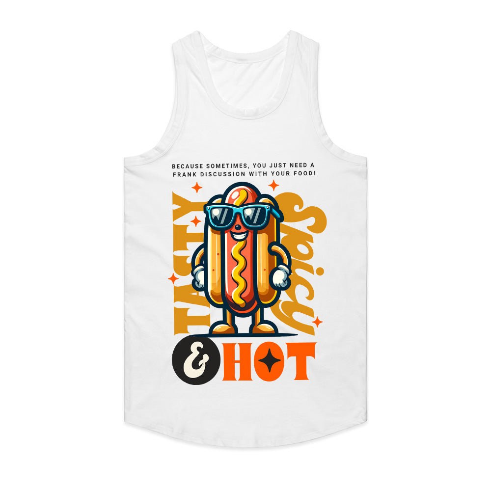 Tasty, Spicy & Hot – Cool Hot Dog Streetwear T-Shirt