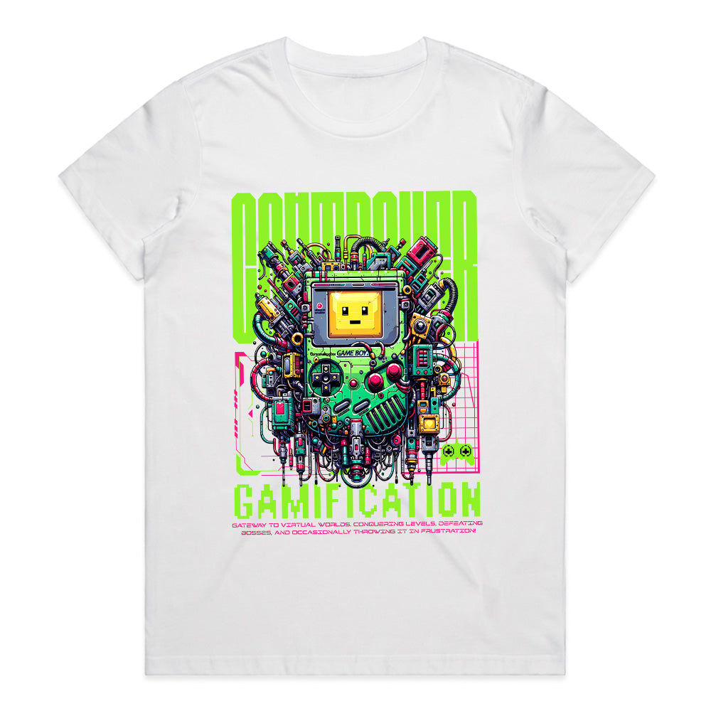 Cyberpunk "Gamification" T-Shirt – Futuristic Gaming Tech Design