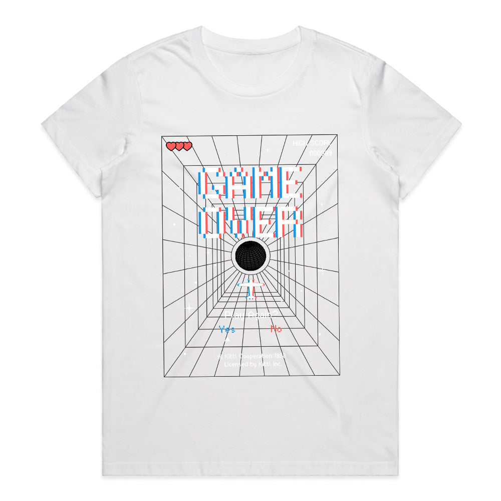 Retro "Game Over" Pixel Art Gaming T-Shirt – Play Again?