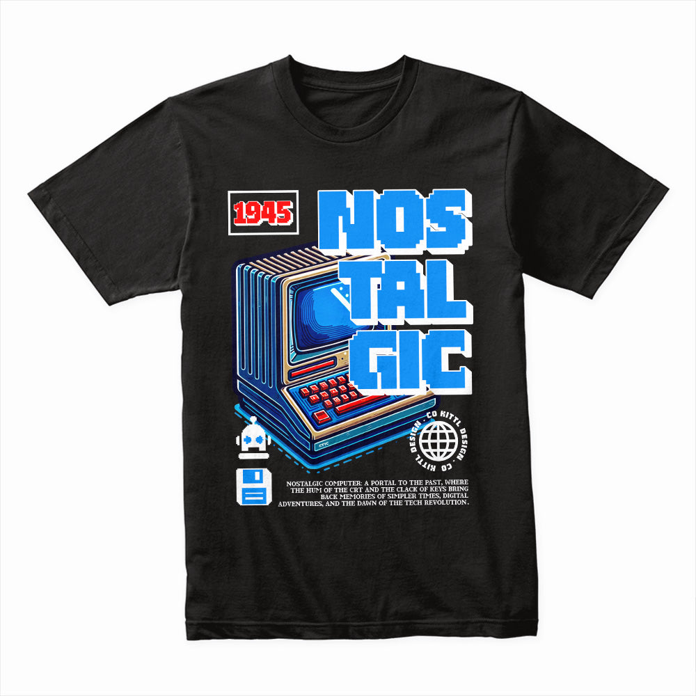Retro Nostalgic Gamer T-Shirt – Vintage 80s Computer Design
