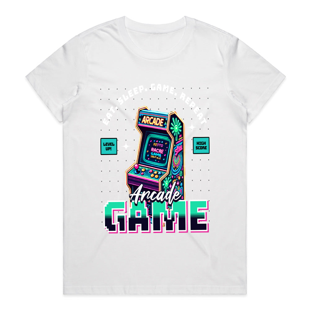 Retro Arcade Gamer T-Shirt – Neon Vintage Gaming Tee