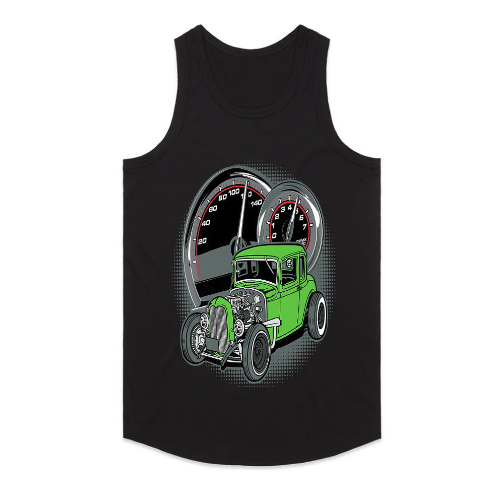 Green Rat Rod Car T-Shirt | Vintage Speedometer Hot Rod Shirt