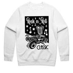 Rock 'n' Roll Classic Car T-Shirt – Vintage 50s Hot Rod & Microphone Design