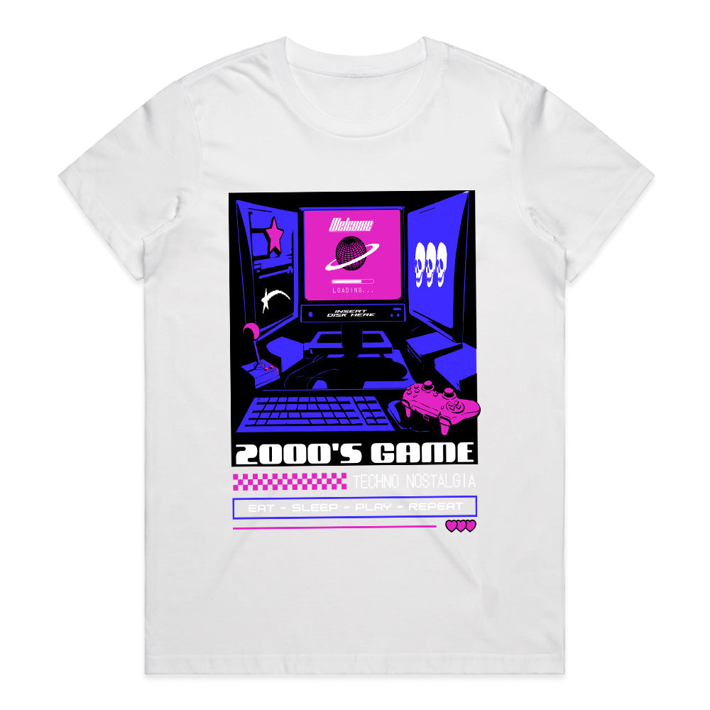 Retro 2000s Gaming T-Shirt - "Techno Nostalgia" Cyberpunk Aesthetic