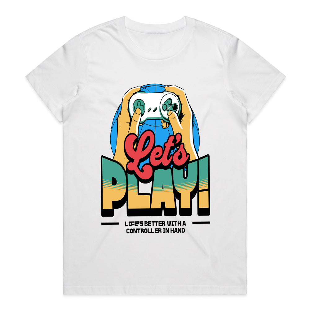 Retro "Let’s Play" Gaming T-Shirt – Vintage Gamer Aesthetic