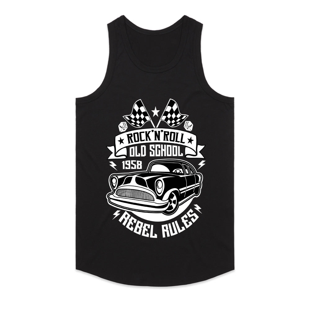 Rock'n'Roll Old School 1958 Rebel Rules Hot Rod Vintage Classic Car T-Shirt