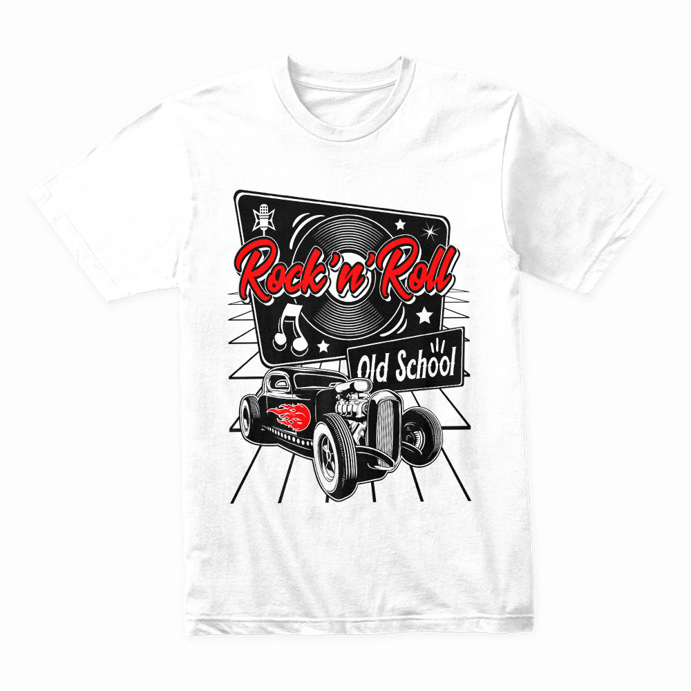 Rock 'n' Roll Old School 50s Hot Rod T-Shirt – Classic Vinyl & Vintage Car Design