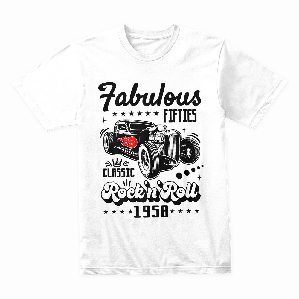 Fabulous 50s Rock 'n' Roll Hot Rod T-Shirt – Vintage Classic Car & Retro Rockabilly Design